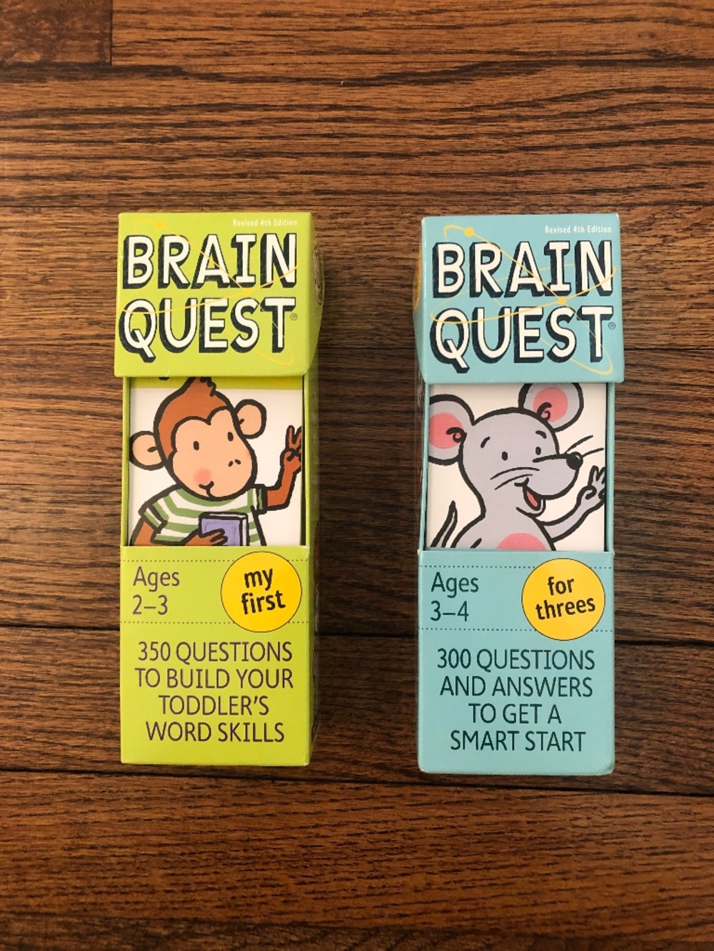 Brain Quest Question & Answer Cards, My First (Ages 2-3) & For Threes (Ages 3-4)
